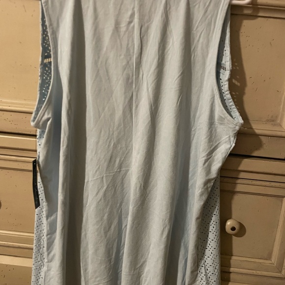 Light Blue Sleeveless Eyelet Top - Picture 2 of 2